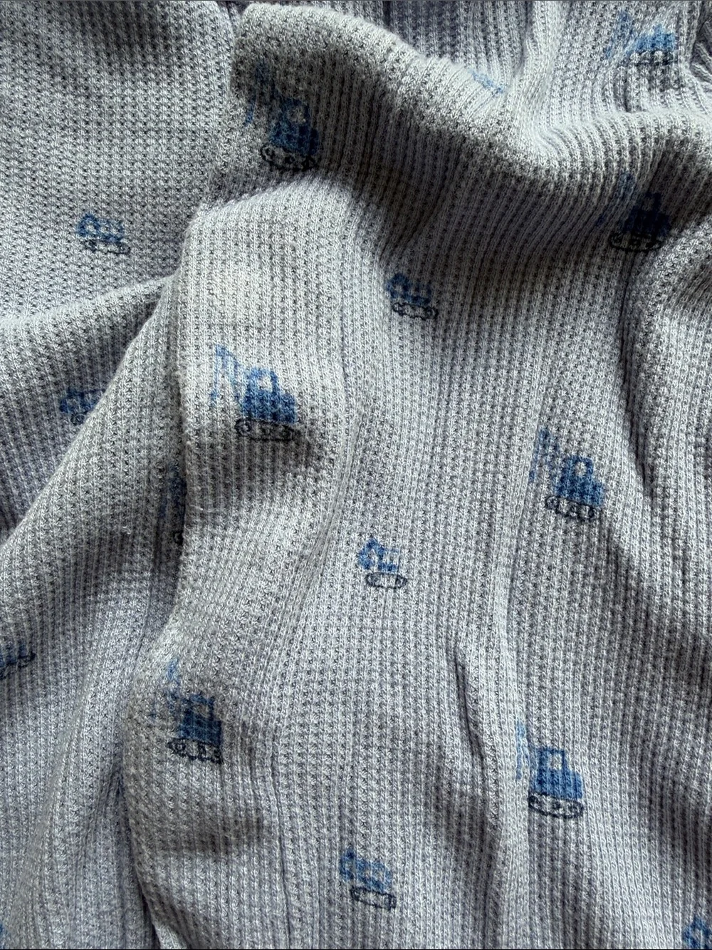 Magnetic Me Light Blue Ribbed Footed One-Piece with Navy Motif